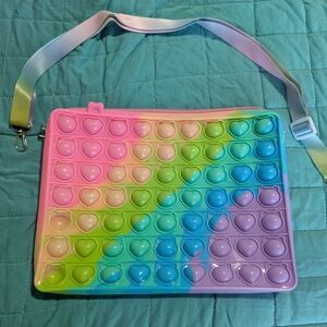 Kids Rainbow Heart Pop-It Crossbody Bag - Multicolor